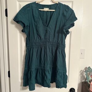 Anthropology teal tiered dress